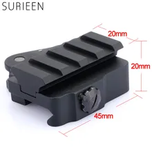 SURIEEN тактический, компактный алюминиевый 4 слота 45 мм длина быстроразъемный релиз прицела адаптер для охоты 20 мм Пикатинни База для рейки