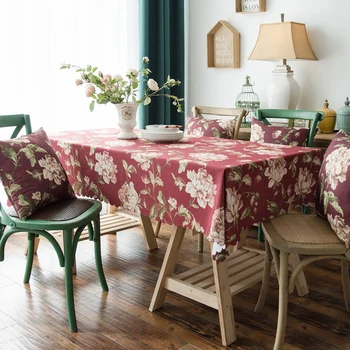 

WUJIE Flowers Pattern Waterproof Tablecloth Oilproof Table Cloth for Ding/Wedding/Tea Table Cover Home Decoration(9 Styles)