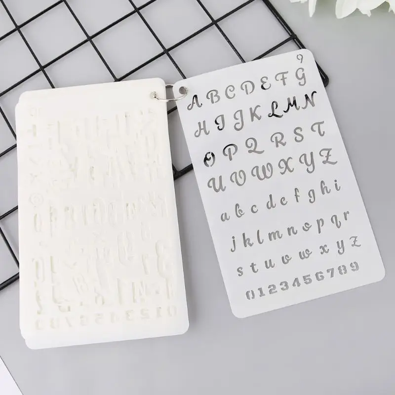 

12Pcs Kids English Letters Drawing Molds Plastic Children Painting Stencils DIY Paper Art Craft Card Label Scrapbook Bookmark