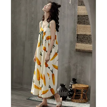 

2020 sexy women's full cotton short sleeve loose large size sleepwear pijamas nightgowns nightdress