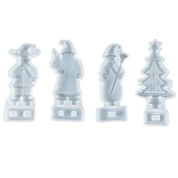 

4PCS Simple Durable Practical Creative Epoxy Mold Xmas Mold Resin Mold for Christmas Casting Decoration DIY Use