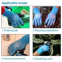 Wonder Grip Gloves Latex Waterproof Fully Coated Gloves Nylon Blue Work Gloves Coldproof Protection Gardening Gloves