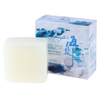 

Removal Pimple Pore Acne Treatment Sea Salt Soap Cleaner Moisturizing Goat Milk Face Care Soap With Soap Net