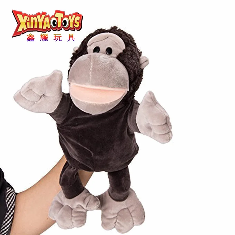 

Plush Toys Processing Customizable Europe And America Order Gorilla Hand Puppet Mouth Can Activity Ventriloquist Props