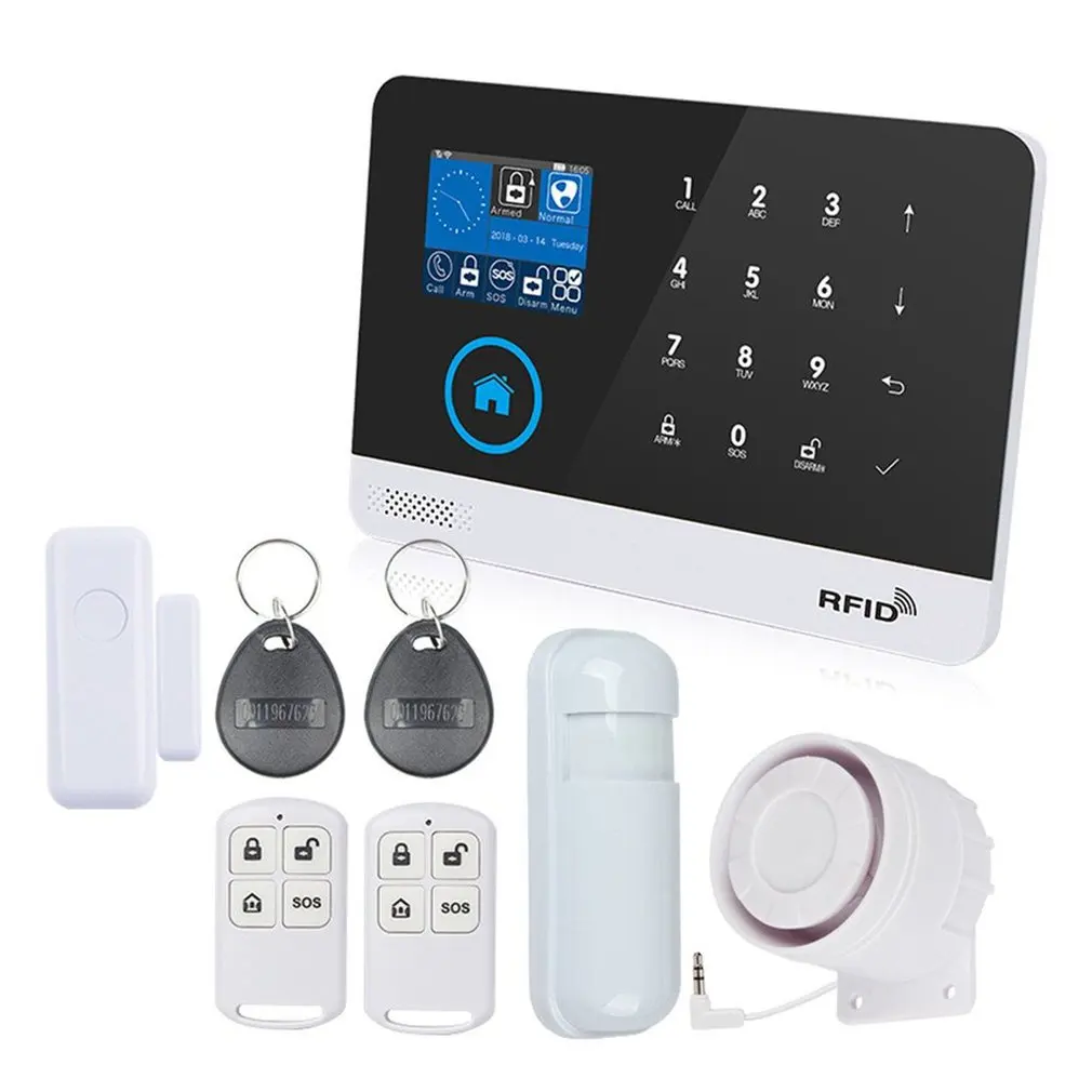 

Wifi+Gsm Us Alarm Host Lcd Display Touch Keypad Support 3G Sim Card Phone App Control Security Alarm System