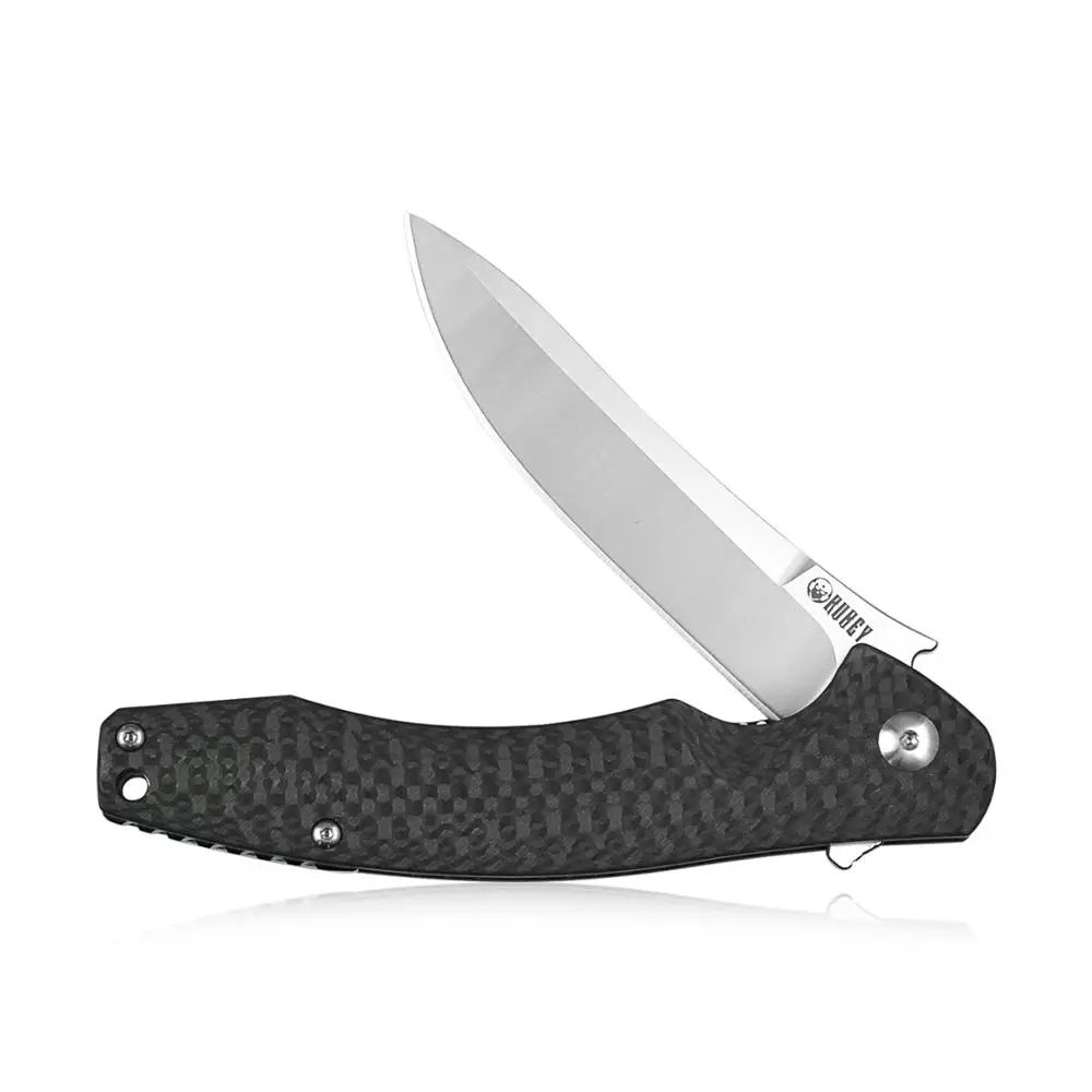 KUBEY ERIS KU179CF Карманный EDC нож с D2 лезвием Ручка из углеродного волокна анодированная титановая заколка для кемпинга тактика выживания на открытом воздухе