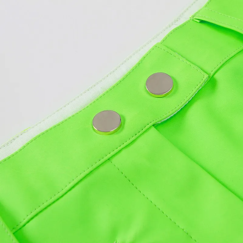 Kawaii Skirt Cute Cartoon Mini A Line Skirt Sexy Summer Zipper Skirts Womens Vintage Short Fluorescent Green Black Korean