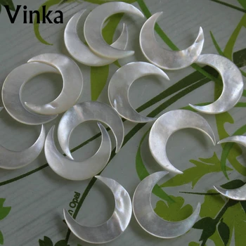 

50PCS/lot Natural white plate mother-of-pearl horn moon crescent diy earrings bracelet necklace pendant material accessories