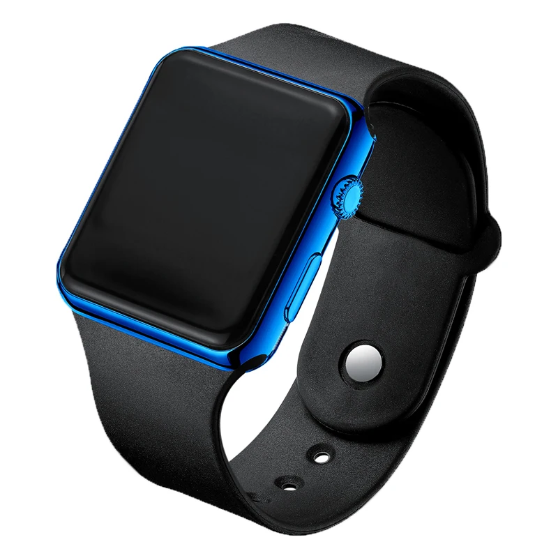 Новые модные мужские спортивные светодиодный цифровые часы электронные силиконовые часы Hodinky Saat электронные цифровые часы - Цвет: black blue