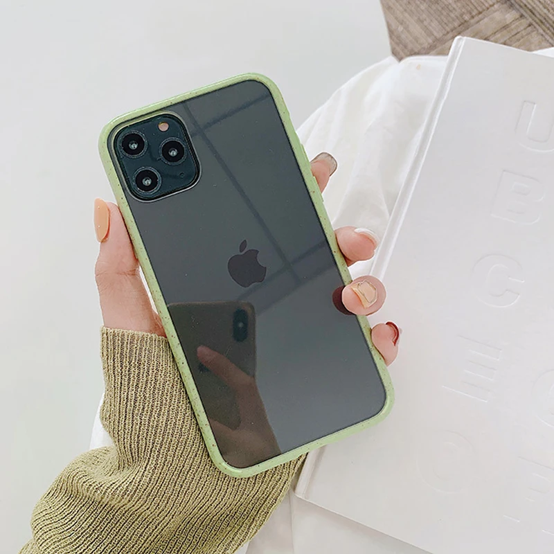 From Jenny Цвет границы для iPhone 11 Pro x xr xs макс 7 8 Plus Прозрачный чехол для телефона с надписью матовая защита футляр