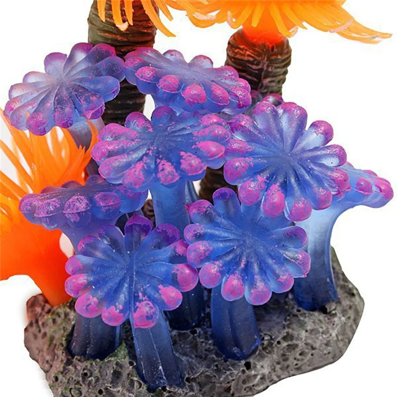 Soft coral simulation resin sea urchin marine bio-resin silicone fish tank artificial fake plant animal ornament aquarium 30O9 (6)