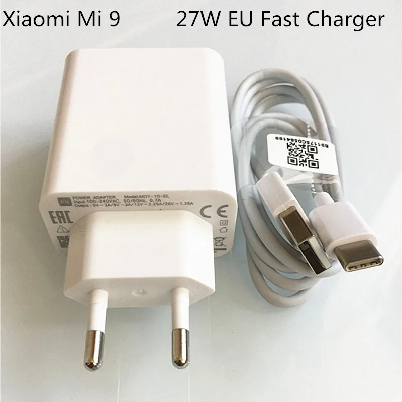 Быстрое зарядное устройство XIAOMI 27 Вт Usb QC4.0 адаптер быстрой турбо зарядки кабель