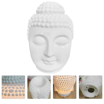

1pc Ceramic Aroma Lamp Unique Buddha Head Shaped Lamp with European Plug