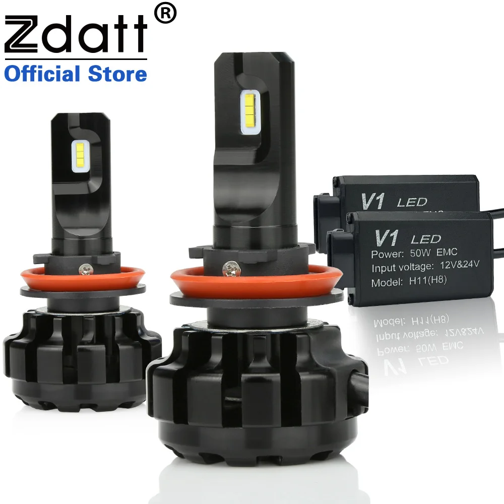 Comprar Zdatt H4 LED H7 H11 lámpara H8 HB4 H1 9005 HB3 bombillas de faros de automóvil 100W 12000LM accesorios del coche 6000K led luces antiniebla