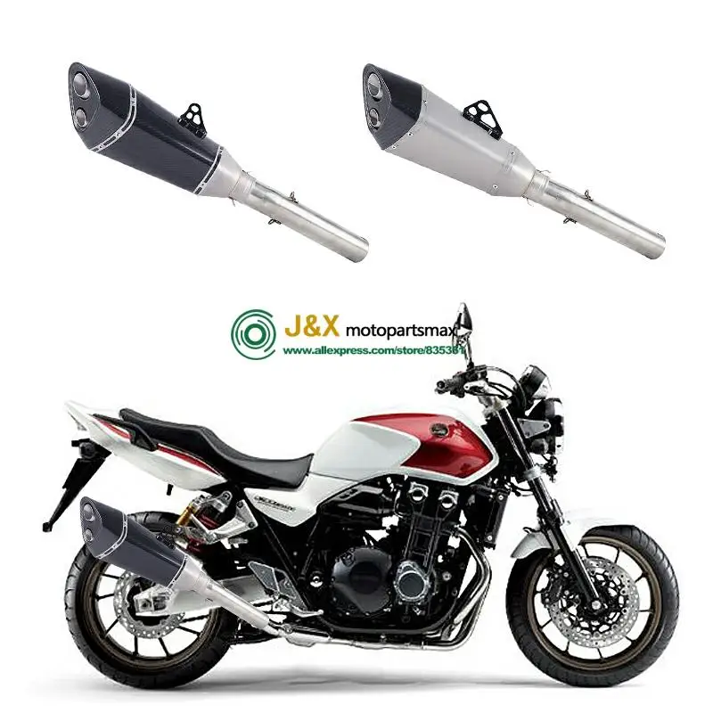 Мотоцикл полный системы глушитель Escape дБ убийца слипоны для Honda CB1300 CB 1300 среднего контакта трубы 2003 до 2013