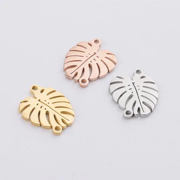 20pcs Stainless Steel Decoration Pendant Connectors Bohemia Handmade Charm  leaf Accessories DIY Earrings Jewelry Making