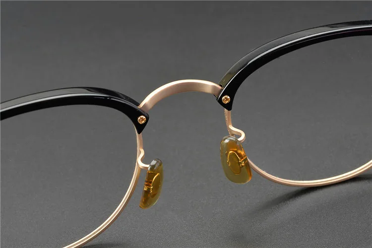 Титан круглые очки, оправа, Для мужчин Для женщин прозрачный полуободковая оптическая очки от близорукости, по рецепту оправы для очков очки Óculos