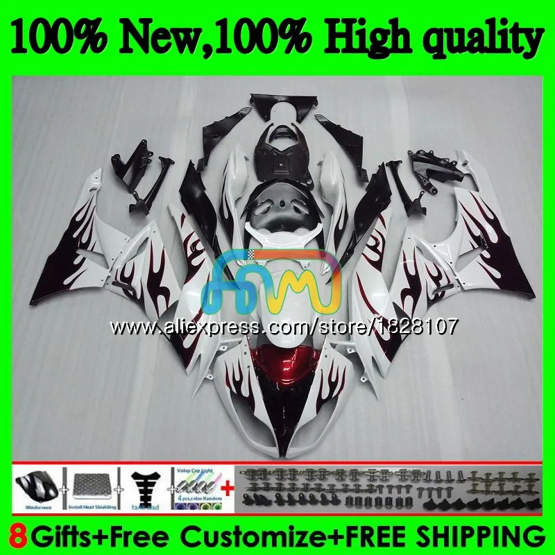 Корпус для KAWASAKI ZX636 ZX600 ZX-6R ZX 6R ZX 636 600CC 9BS. 15 ZX-636 ZX6R 09 10 11 12 лет Красный Пламя 2009 2010 2011 2012 обтекатель - Цвет: No. 1