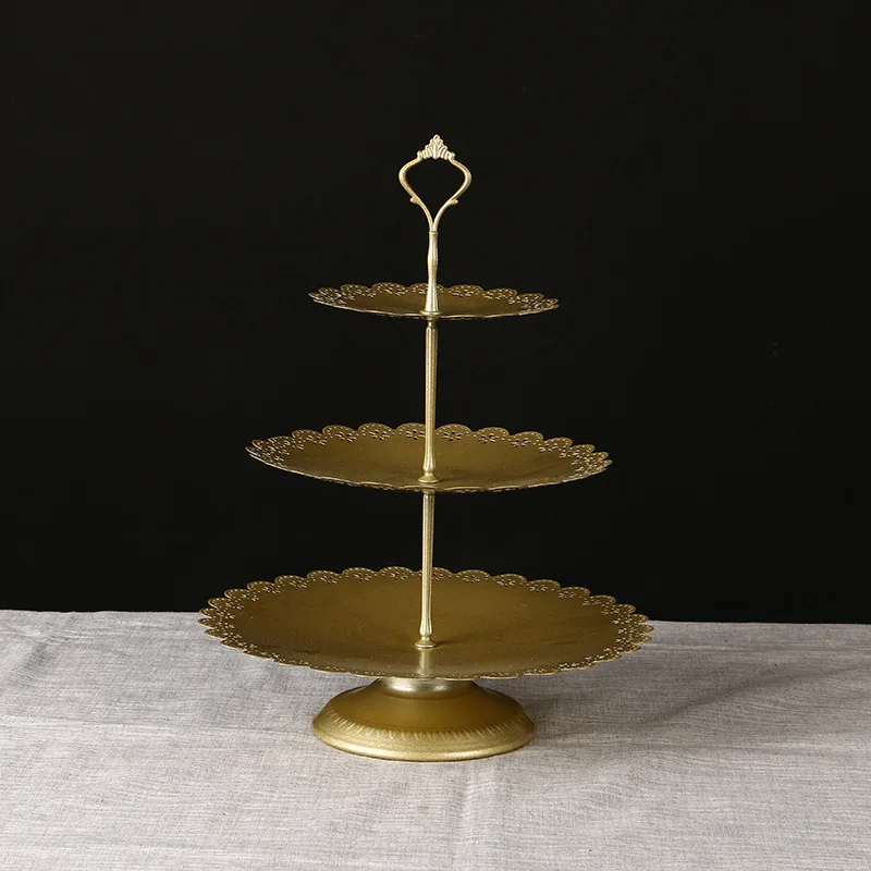 1 или 3 ярусный дисплей для кексов золотая металлическая, для подставки для пирожных в европейском стиле торт набор с кружевом ручной работы подставка для торта свадебные украшения