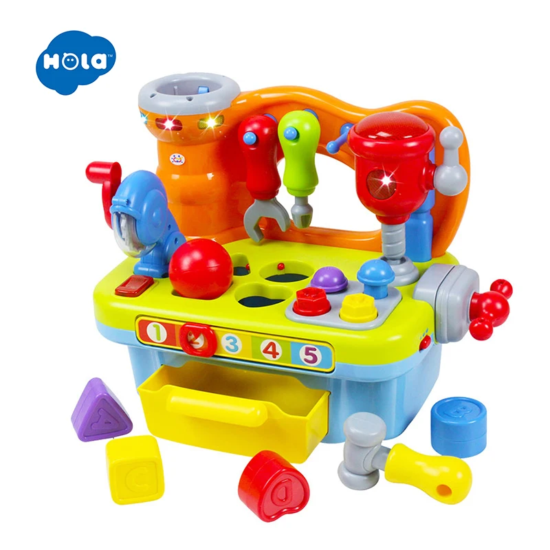 HOLA TOYS 907 детские игрушки мастерская Brinquedos Bebe Juguettes младенческий инструмент со звуком Дети раннего обучения игры игрушка для детей подарок