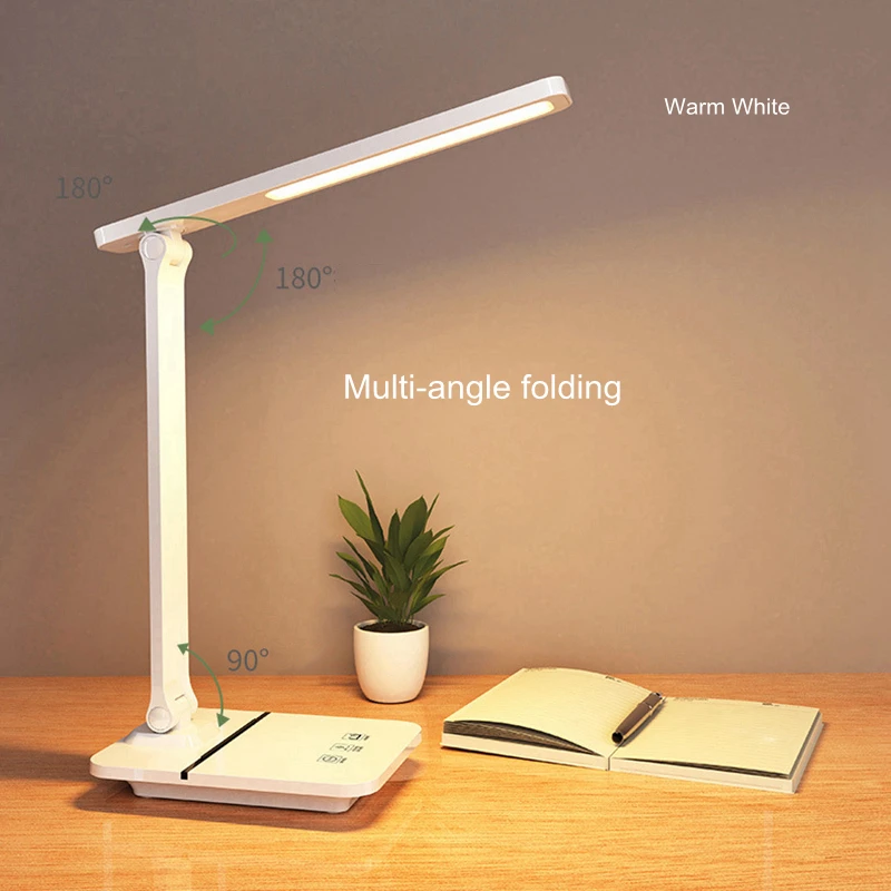 Lâmpada de Mesa Proteção para os Olhos Toque Escurecimento Leitura Trabalho Recharageable 3 Cores Led Usb 6 Luminária de mesa