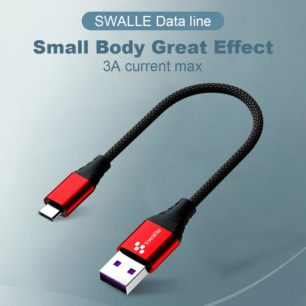 Swalle 20 см Micro USB кабель 3A нейлоновый провод для быстрого заряда для Sam sung Android type-C светильник ning мобильный телефон usb зарядный шнур