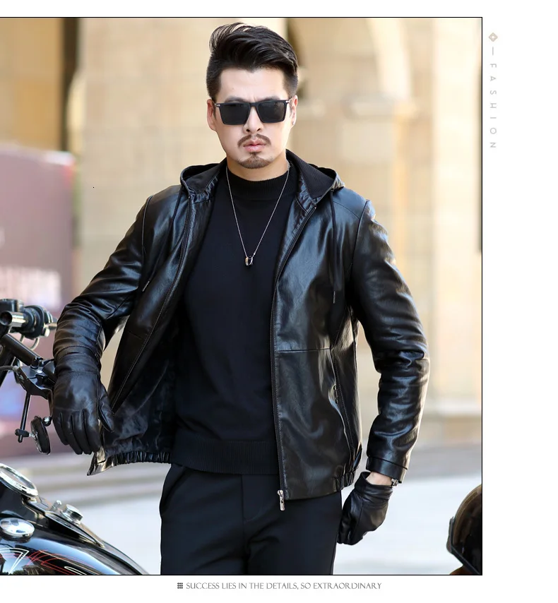 Men Motorcycle Leather Jackets Winter Male Fashion Casual Hooded Faux Jacket Mens Warm PU Leather Jackets Coats