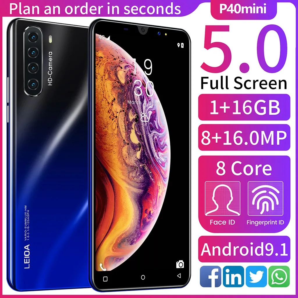 Обучающий мини телефон P40mini устройство для обучения 5 дюймов две SIM карты Android