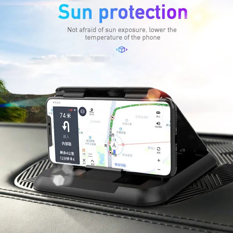 ABS Black Car Phone Holder Mount with Anti Slip GPS Navigation