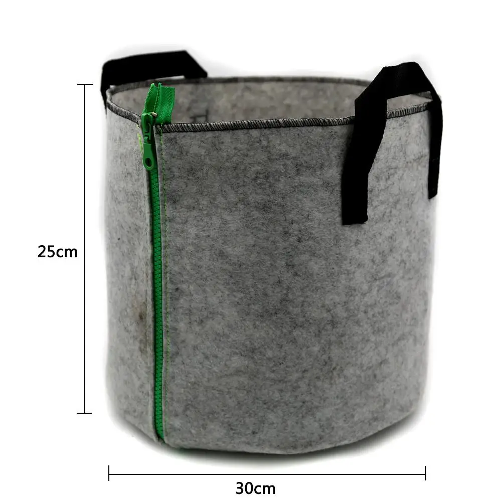 Garden Planting Bag Felt Cloth Folding Zipper Seedling Flowerpot Home Balcony Garden Grow Bag Potato Tomato Flower Vegetable