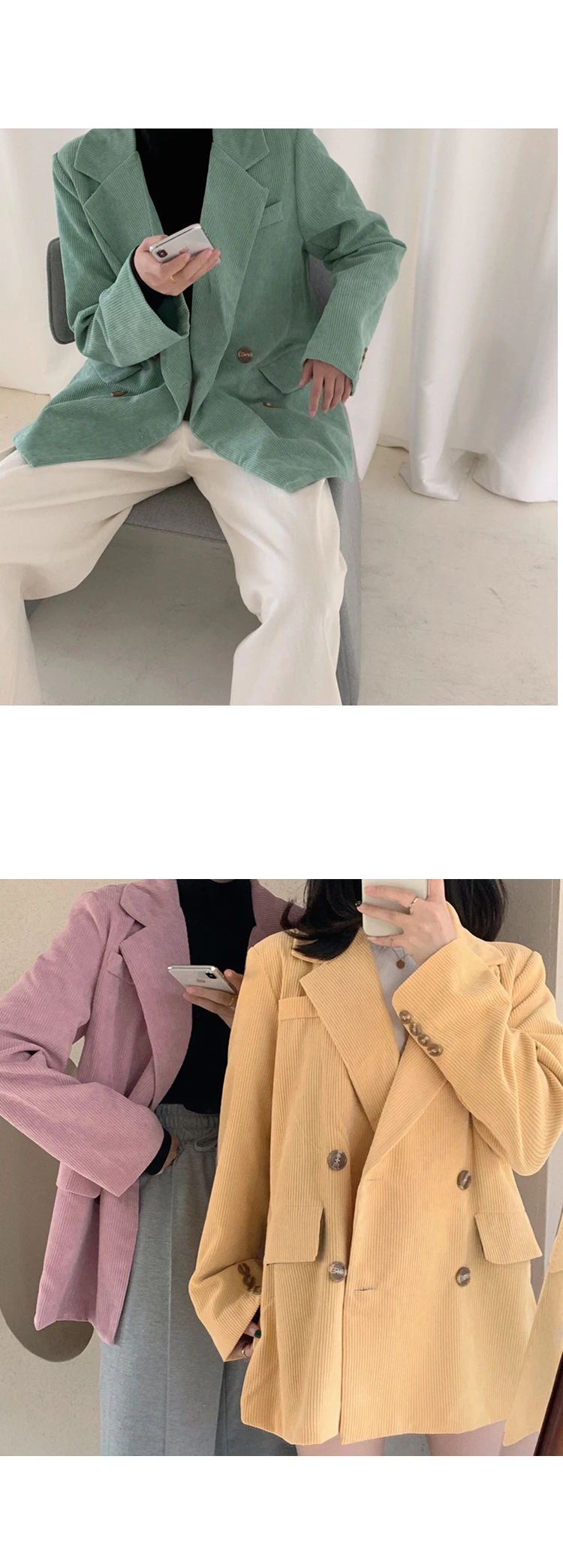 Heydress шикарный вельветовый Женский блейзер свободный двубортный пиджак женский костюм пальто женская верхняя одежда blaser femininas