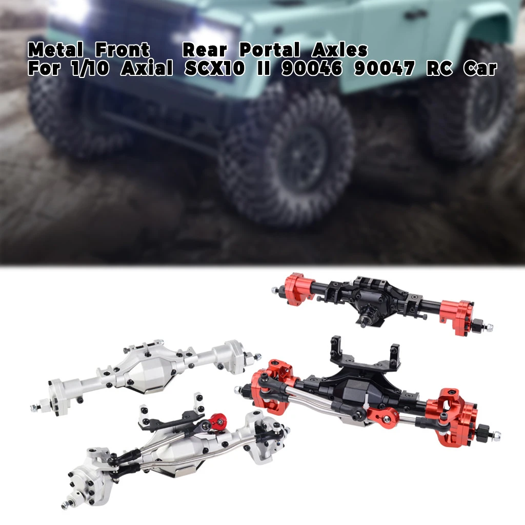 Metal Front Rear Axle For Axial SCX10 II 90046 90047 1:10 RC Car Rock Crawler