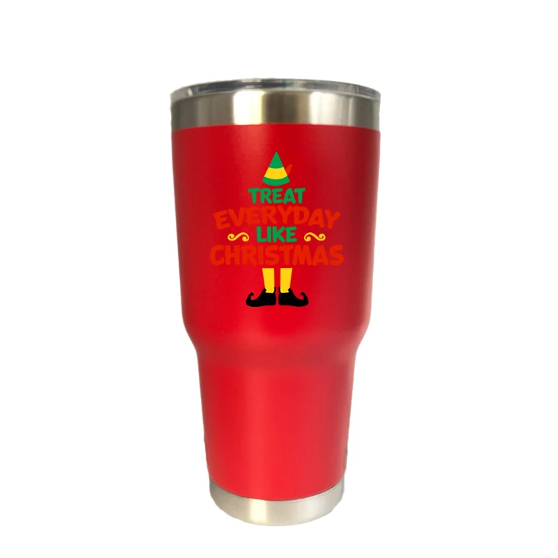 30 oz red Рождественская 20 унций тумблер дорожная Автомобильная кружка с двойными стенками Изолированная вакуумная фляжка из нержавеющей стали Термос водяное бутылочное пиво кофейная чашка - Цвет: 30 oz red