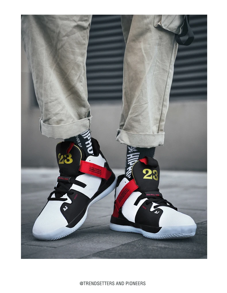 Basketball Shoes Men Women High-top Sports Air Cushion Hombre Athletic Mens Shoes Comfortable Breathable Retro Sneakers