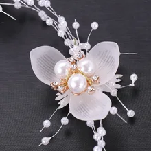 Жемчужная Свадебная лента для волос рыжие волосы группа серьги набор свадебное платье аксессуары головной убор невесты