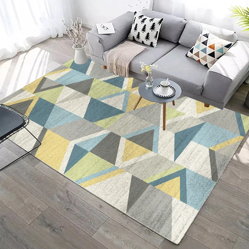 

Modern simple living room carpet Nordic ins geometric pattern floor mat home store display carpet