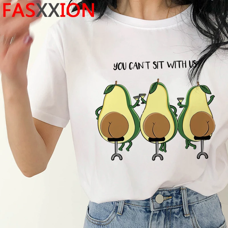 Kawaii Avocado Funny Cartoon T Shirt Women Summer Vegan Cute Anime T-shirt 90s Summer Graphic Tshirt Fashion Top Tees Female