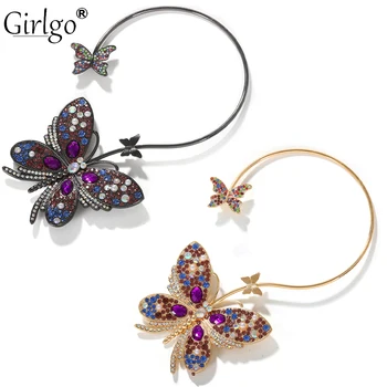 

Girlgo New Design Animal Series Rhinestone Butterfly Phoenix Peacock Neck Collar Necklace Women Luxury Big Necklace Jewelry