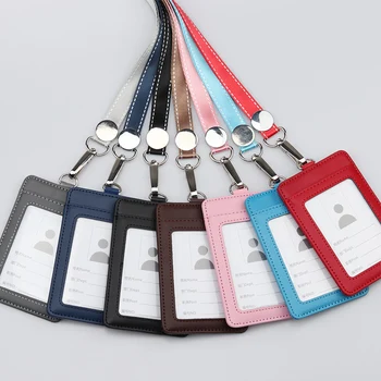 

Work Certificate Leather Cover Factory Brand Chest Card Cowskin Card Cover Work Certificate Cover Hanging Rope Bus Meal Card