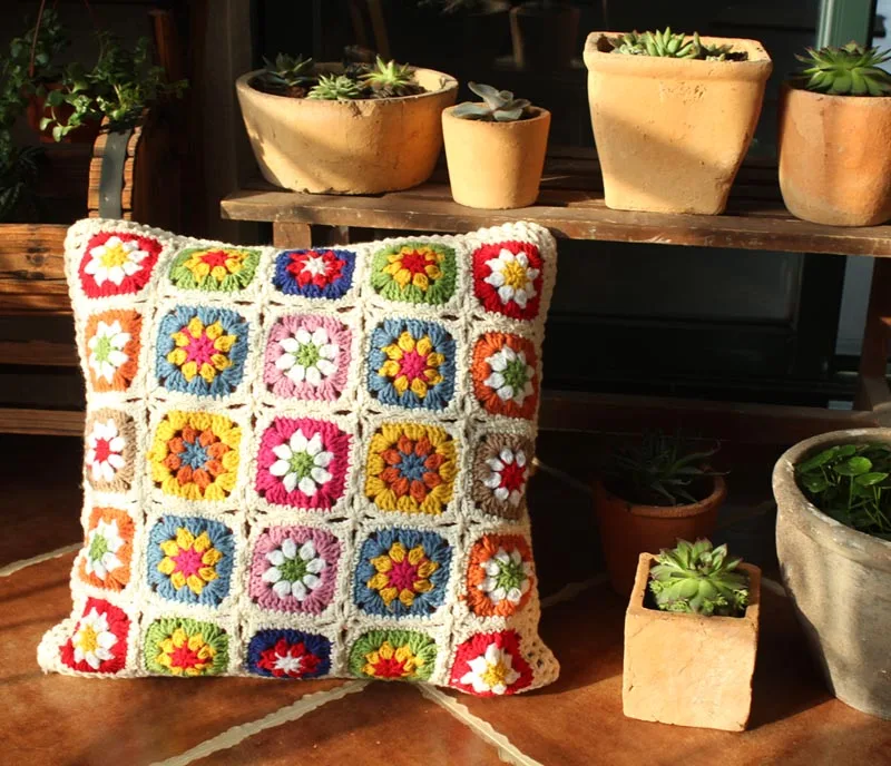hot-sale-Hand-hooked-fashion-crochet-blanket-cushion-pillow-bolster-blanket-pastoral-style-gift-Muilt-size
