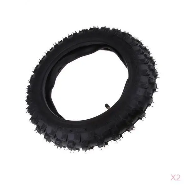 2x Mini Dirt Bike Tire 2.50-10 & Inner Tube with Straight Valve Stem for Motorcycle Motocross Scooter