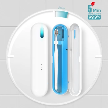 

Portable Quartz UV-C Toothbrush Sterilizer Uv Disinfection Box Cleaning Device USB Rechargeable Sanitizer Box