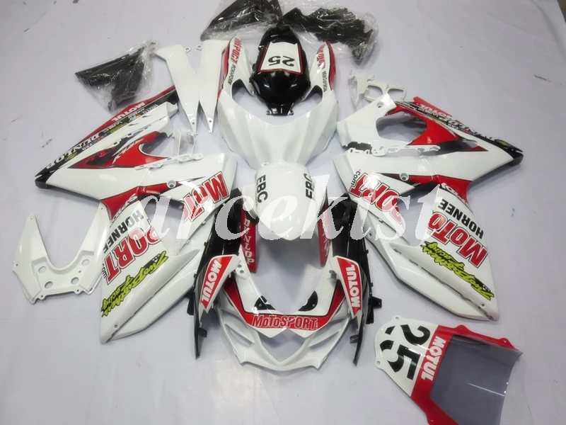 Инъекций ABS Полный обтекатели комплект подходит для Suzuki GSXR1000 K9 2009 2010 GSX-R1000 09, 10, 11, 12, 13, 14, 15, 16 лет тела комплект white25