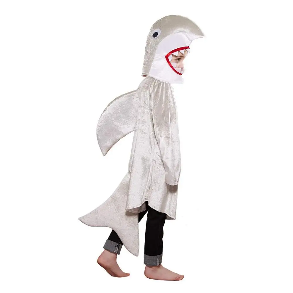 Eraspooky Children Grey Shark Cosplay Halloween Costume For Kids Christmas Party Fancy Dress Boys Animal Jumpsuit Shark Fin Mask Eraspooky Children Grey Shark Cosplay Halloween Costume For Kids Christmas Party Fancy Dress Boys Animal Jumpsuit Shark Fin Mask