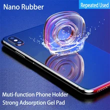 Almofada de borracha portátil nano, suporte multifuncional para celular iphone x xs max xr 8 adesivo fixado em gel