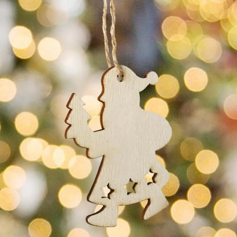 3 шт. Деревянная Рождественская подвеска «сделай сам» Рождественская игрушка орнамент детский подарок Navidad Рождественское украшение для дома