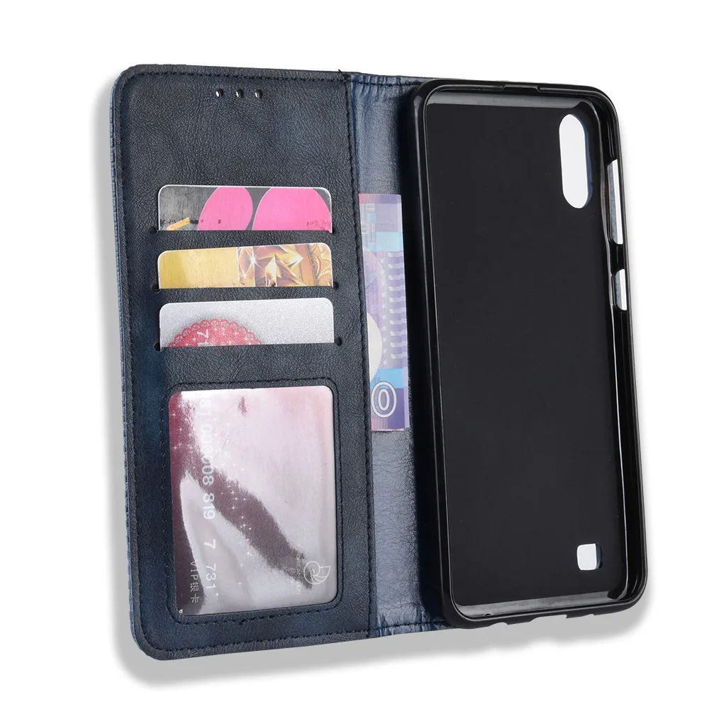 Магнитный винтажный кожаный чехол Премиум Coque для samsung Galaxy A10 A105FD SM-A105FD чехол 6,2 дюймов флип фривольный анти осенний чехол