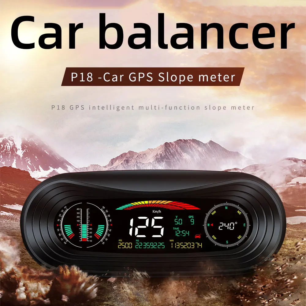 

car HUD Head-up Display Automobile GPS Vehicle Speed and Gradient Display Instrumentation Driving Computer Vehicle Balancer