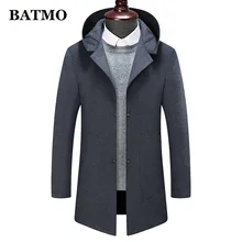 BATMO new arrival high quality wool hooded jackets men,men's wool trench coat,plus-size M-8XL 1988