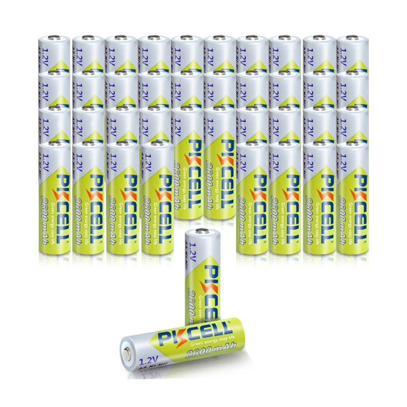 PKCELL pilas recargables AA para juguete, 2600Mah, 1,2 V, 2A, Ni Mh, 40  unidades|Baterías recargables| - AliExpress